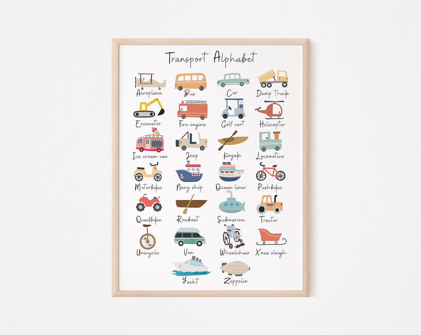 Transport Alphabet Print