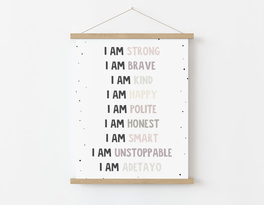 Children's Positive Affirmation Wall Print