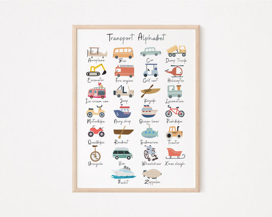 Transport Alphabet Print