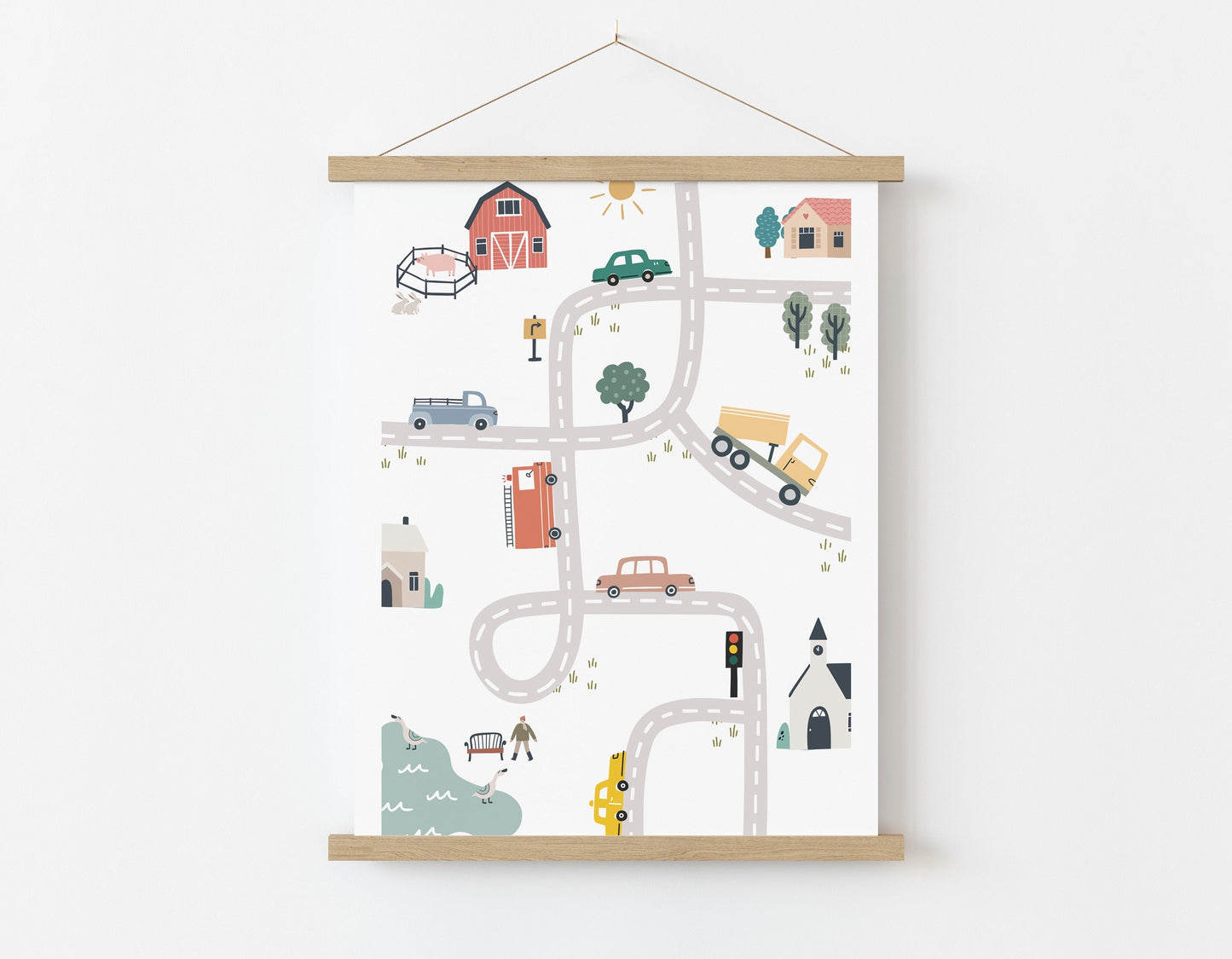 Car & Road Transport Print for Kids