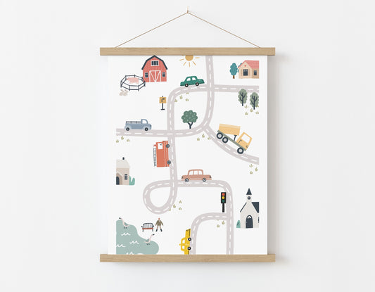 Car & Road Transport Print for Kids