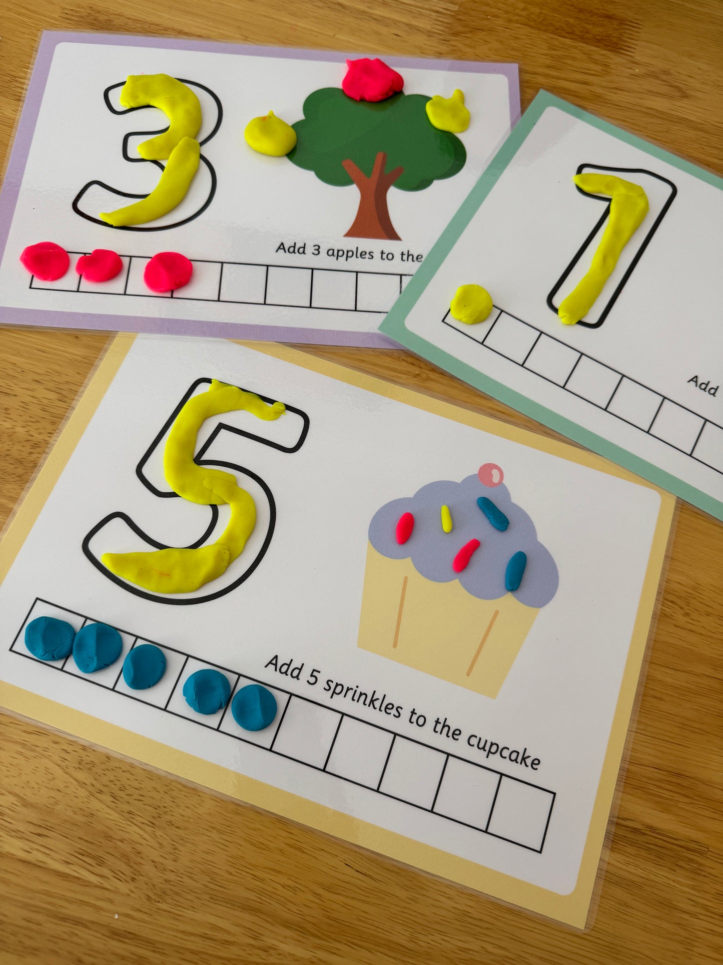 Play-Doh number mats.